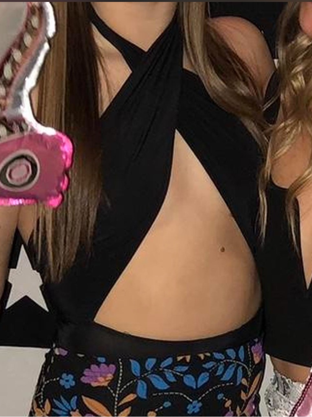 Nasty Gal Black Twist-Front Halter Crop Top